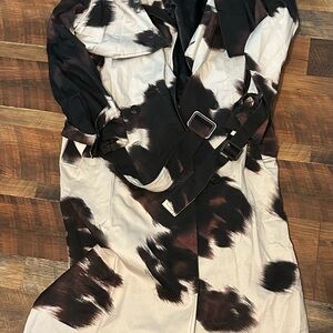 Nasty Gal Black and Cream Trench Coat